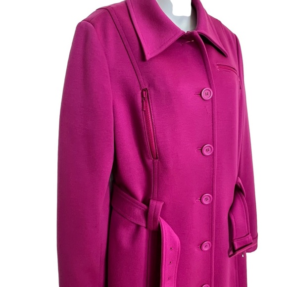 IDEOLOGY BRIGHT PINK BELTED TRENCH COAT SIZE LARGE “Barbie Pink” - Picture 6 of 11